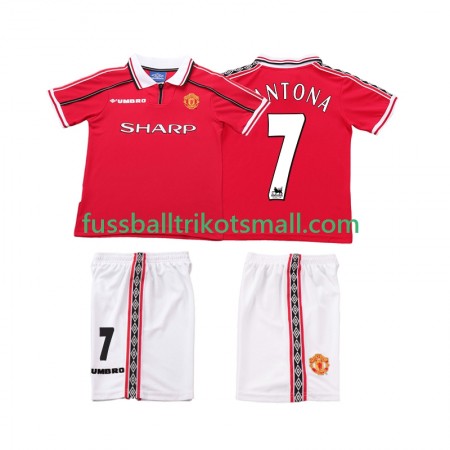 Fußballtrikots Manchester United CONTONA 7 1999 Retro Kinder 1998 Kurzarm Heimtrikotsatz kaufen
